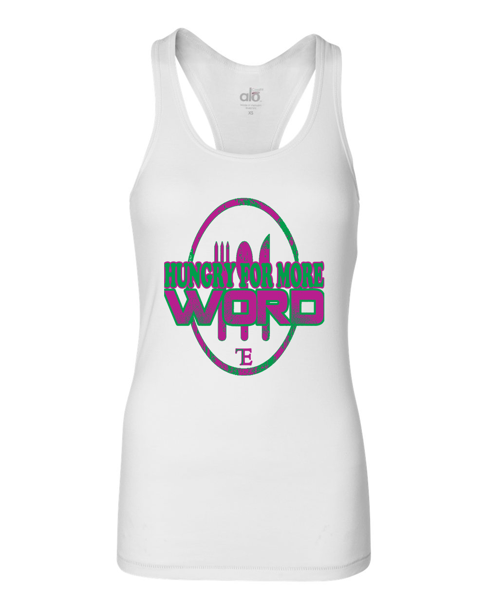 Hungry For More Word Ladies Racerback Tank top